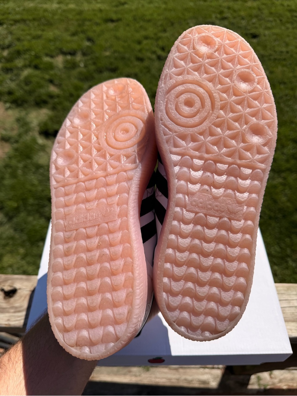 adidas White Sneakers with Black Stripes and Pink Sole size 7.5W - Picture 2 of 4